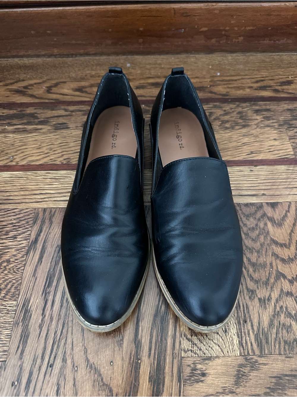 Madden Girl Black Slip-On Leather Mules